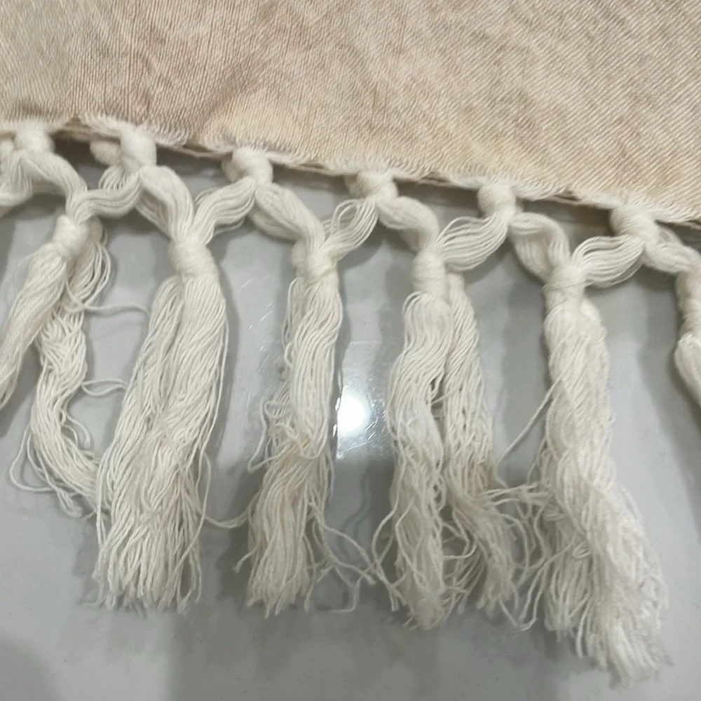 Boho stripped Tan and Cream shower curtain